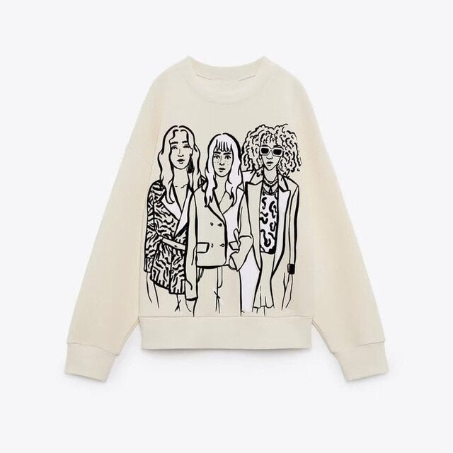 Women Fashion Printing Sweatshirts