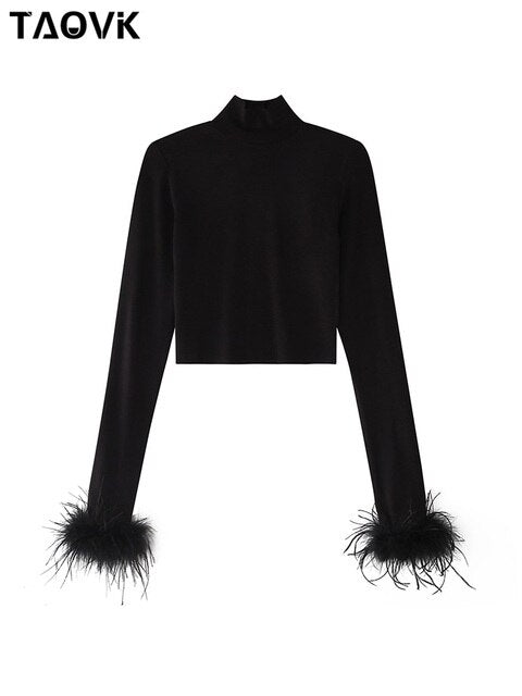 Basic Black Turtleneck-Shirt