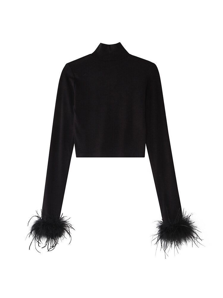 Basic Black Turtleneck-Shirt