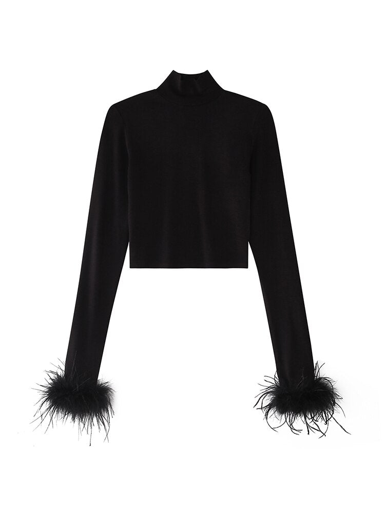 Basic Black Turtleneck-Shirt