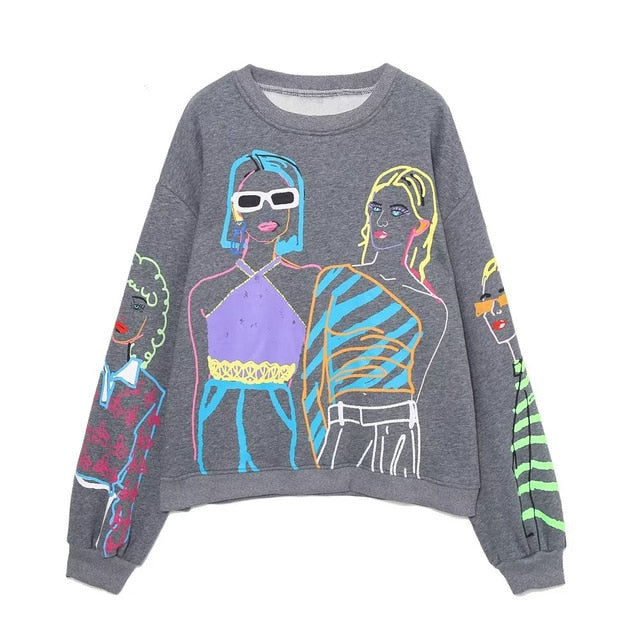Women Fashion Printing Sweatshirts
