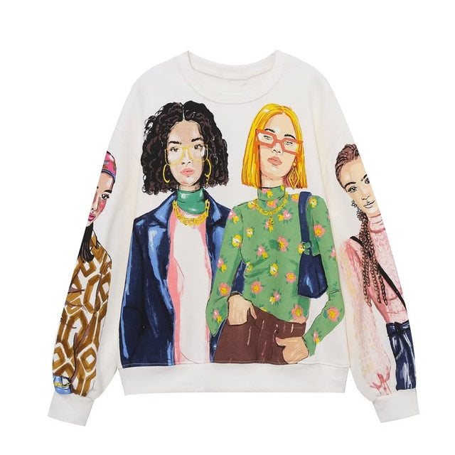 Women Fashion Printing Sweatshirts