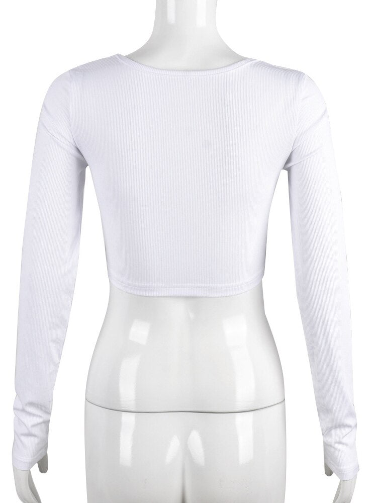 Cross Embroidered Crop Top