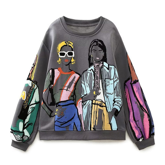 Women Fashion Printing Sweatshirts