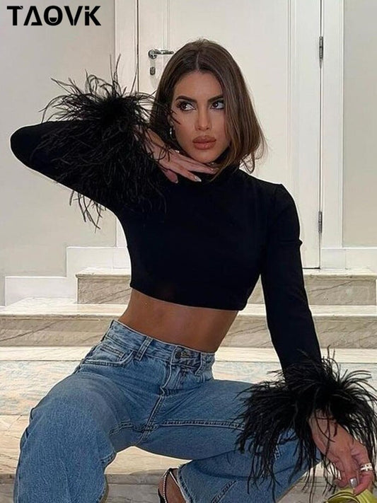Basic Black Turtleneck-Shirt